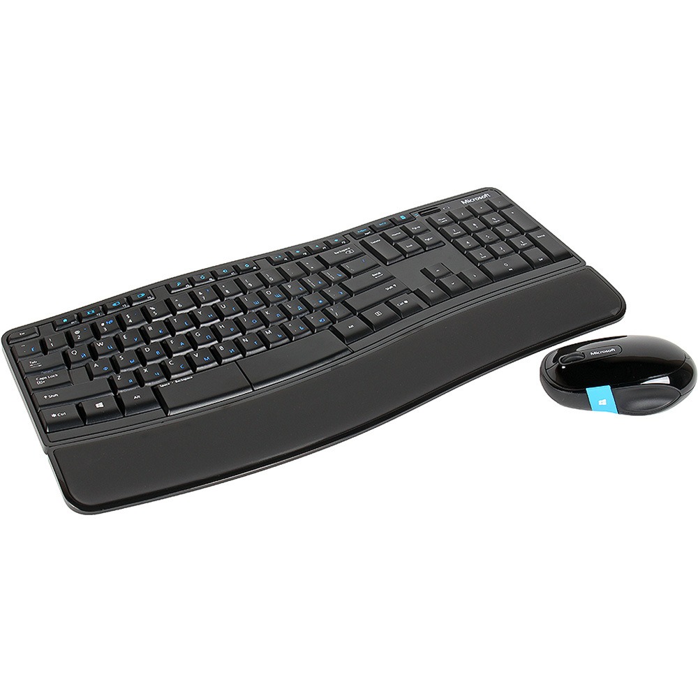 Комплект клавиатуры и мыши Microsoft Wireless Desktop Sculpt Comfort L3V-00017, цвет синий