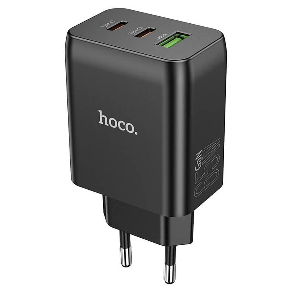 Зарядное устройство Hoco N18 (2xUSB Type-C, USB), чёрный N18 (2xUSB Type-C, USB), чёрный - фото 1