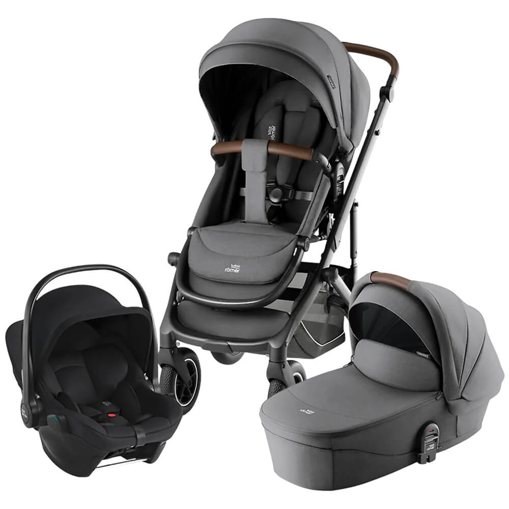 Набор детская коляска Britax Roemer Smile 5Z Mineral Grey + автокресло Baby-Safe Core Space Black