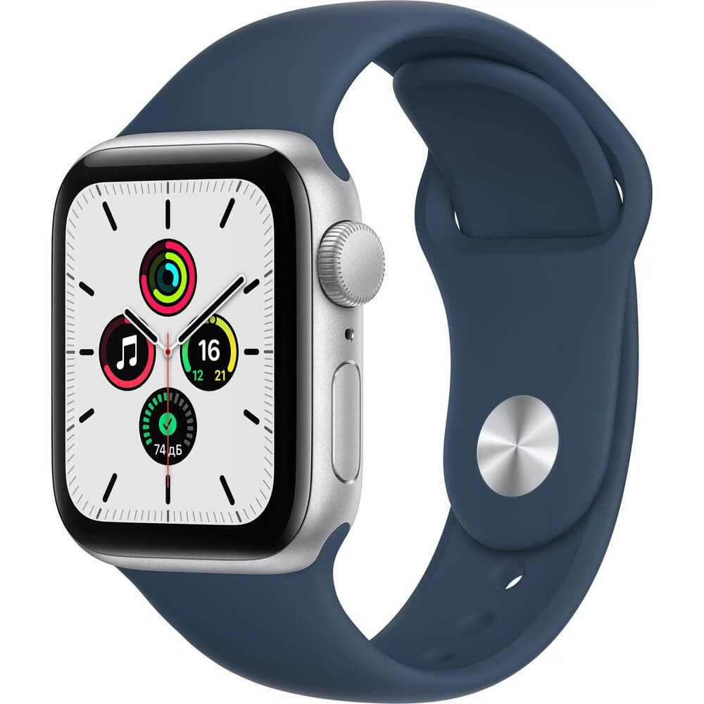 Смарт-часы Apple Watch SE 40 мм серебристый, спортивный ремешок