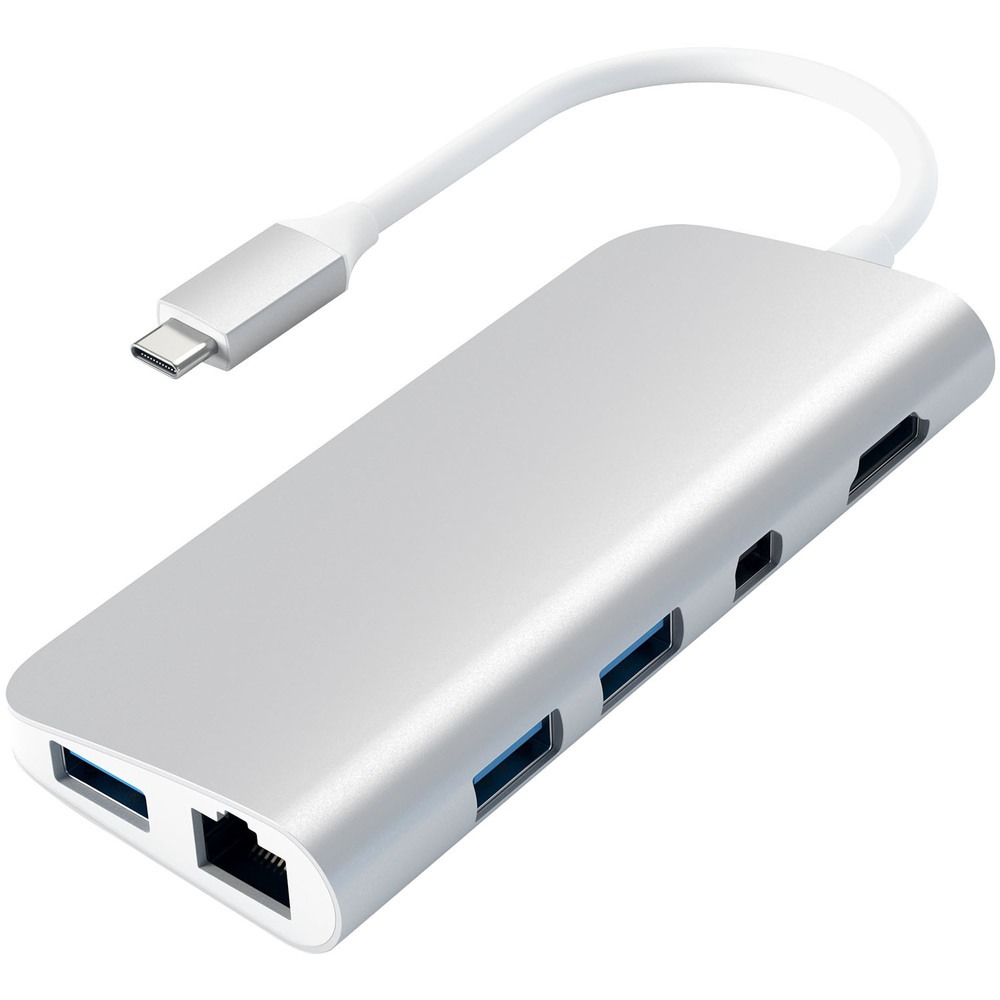 USB разветвитель Satechi Aluminum Type-C Multimedia Adapter для MacBook, серебряный