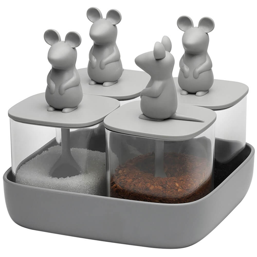 Посуда для хранения продуктов Qualy Lucky Mouse QL10366-CL-GY