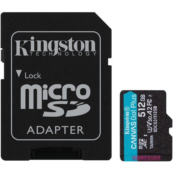 Карта памяти Kingston Canvas Go Plus 512GB с адаптером