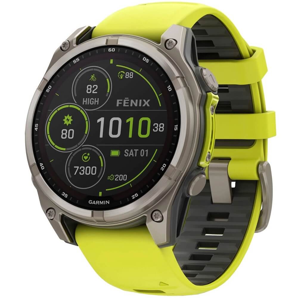 Смарт-часы Garmin Fenix 8 51 мм Solar Sapphire Titanium ремешок Amp Yellow/Graphite Silicone (010-02907-21)