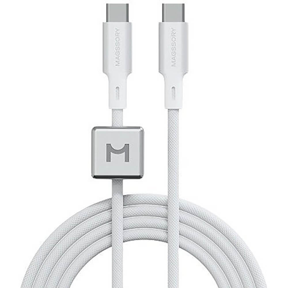 Кабель Magssory Dice C Magnetic 2.4 м. USB-C белый (CBL031w)