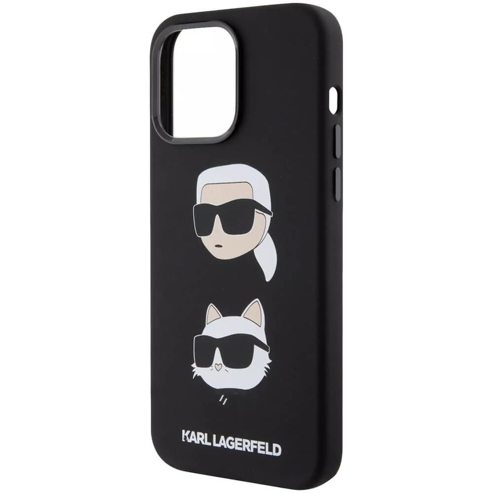 Чехол Karl Lagerfeld для iPhone 15 Pro Max Choupette heads Hard чёрный