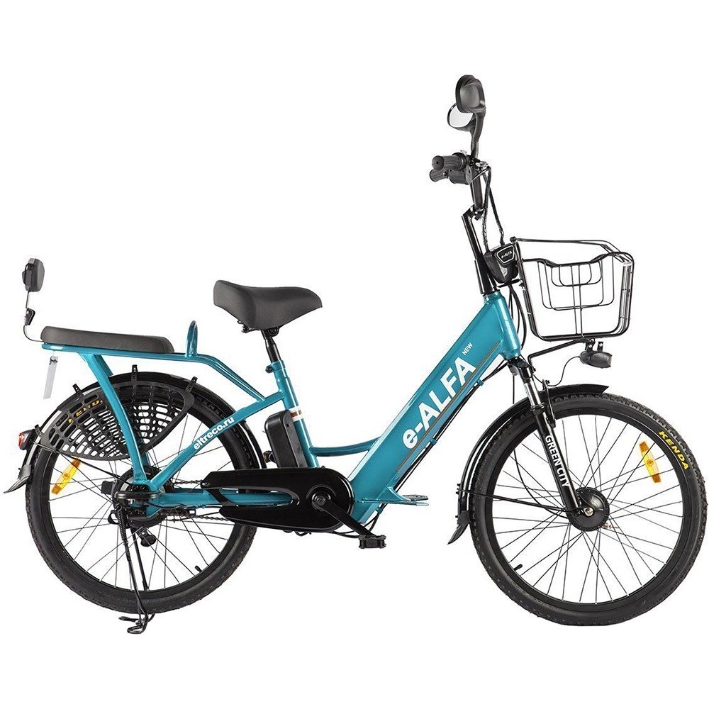 Электровелосипед Green City e-ALFA New 2401 сине-серый матовый