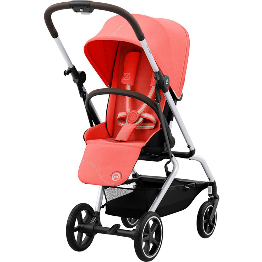 Детская коляска Cybex Eezy S Twist+ 2 SLV Hibiscus Red с бампером