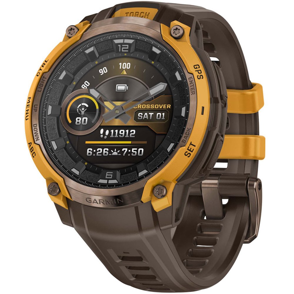 Смарт-часы Garmin Instinct Crossover AMOLED 46.6 мм, бронзово-коричневый (010-03398-01)