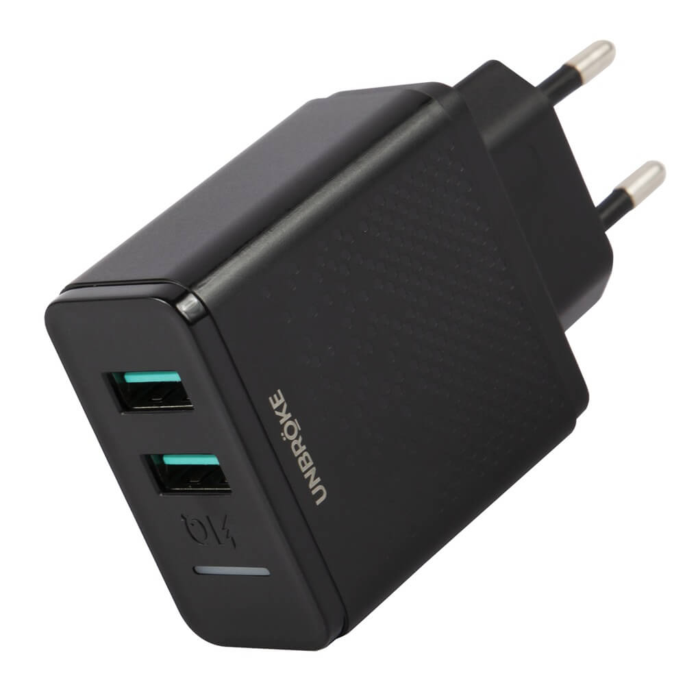 Зарядное устройство UNBROKE UN-2 (2 USB), чёрный UN-2 (2 USB), чёрный - фото 1