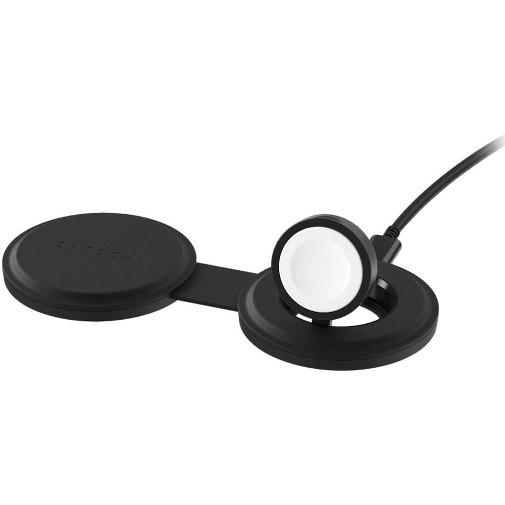 Беспроводное зарядное устройство Satechi Qi2 OntheGo 2 в 1 чёрный (ST-QTG21K)