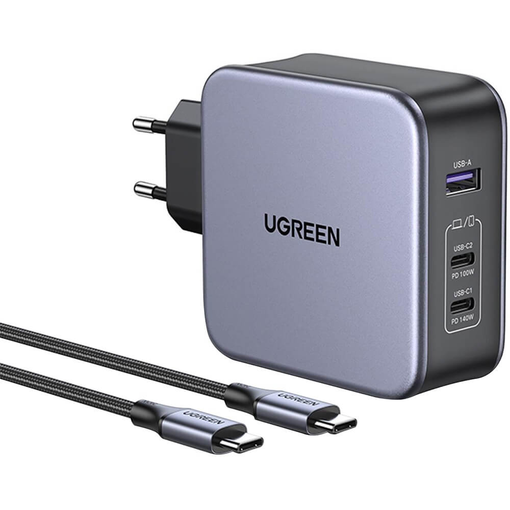 Зарядное устройство Ugreen 140 Вт GaN USB-C (90549), цвет чёрный 140 Вт GaN USB-C (90549) - фото 1
