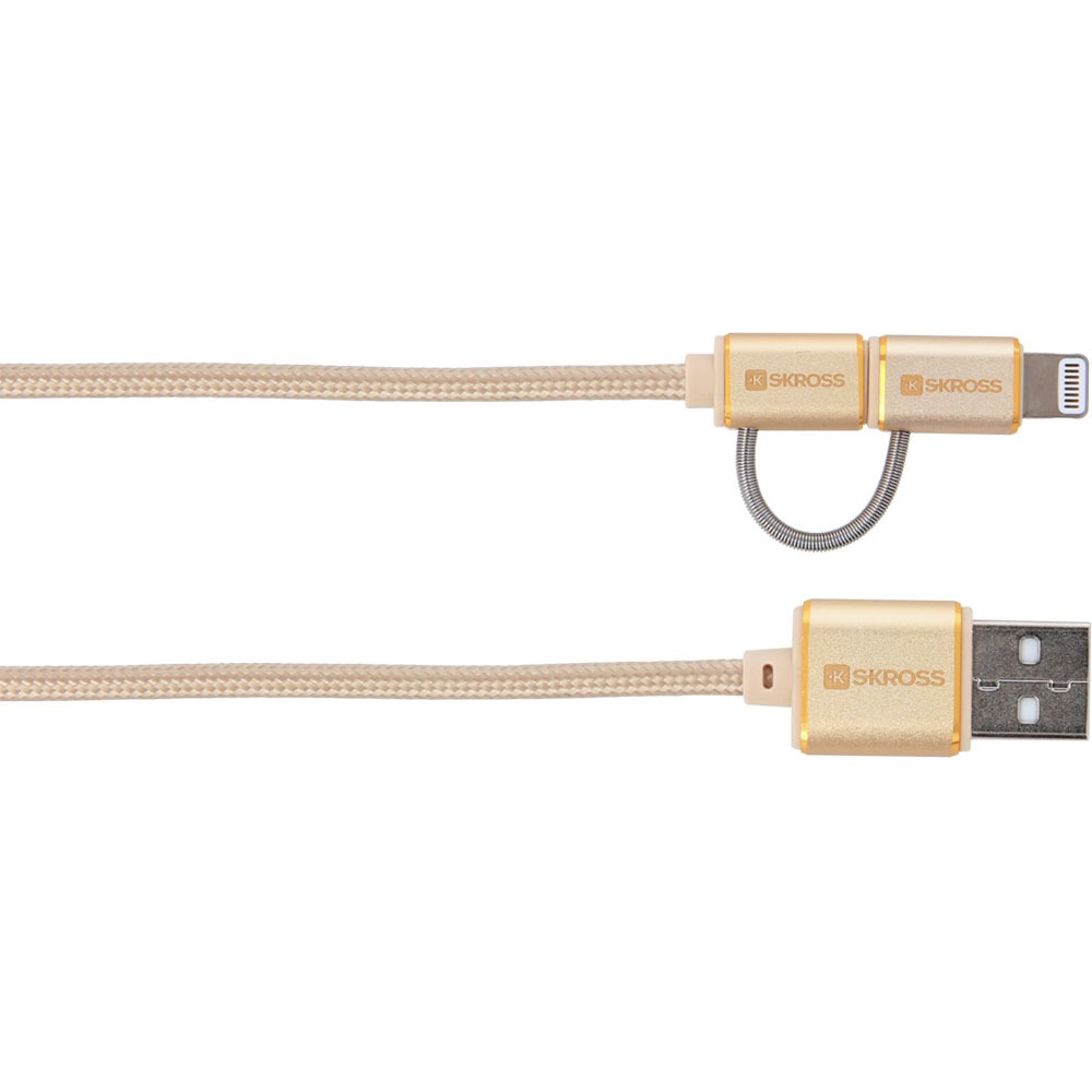Кабель Skross Chargen Sync Micro USB &Lightning Connector, Gold - фото 2 Кабель Skross Chargen Sync Micro USB &Lightning Connector, Gold - фото 2
