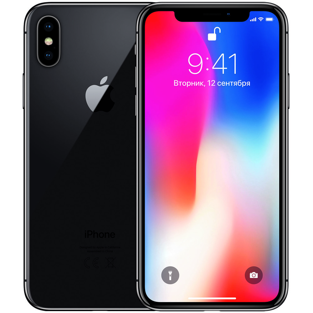 Смартфон Apple iPhone X 256 ГБ серый космос Refurbished