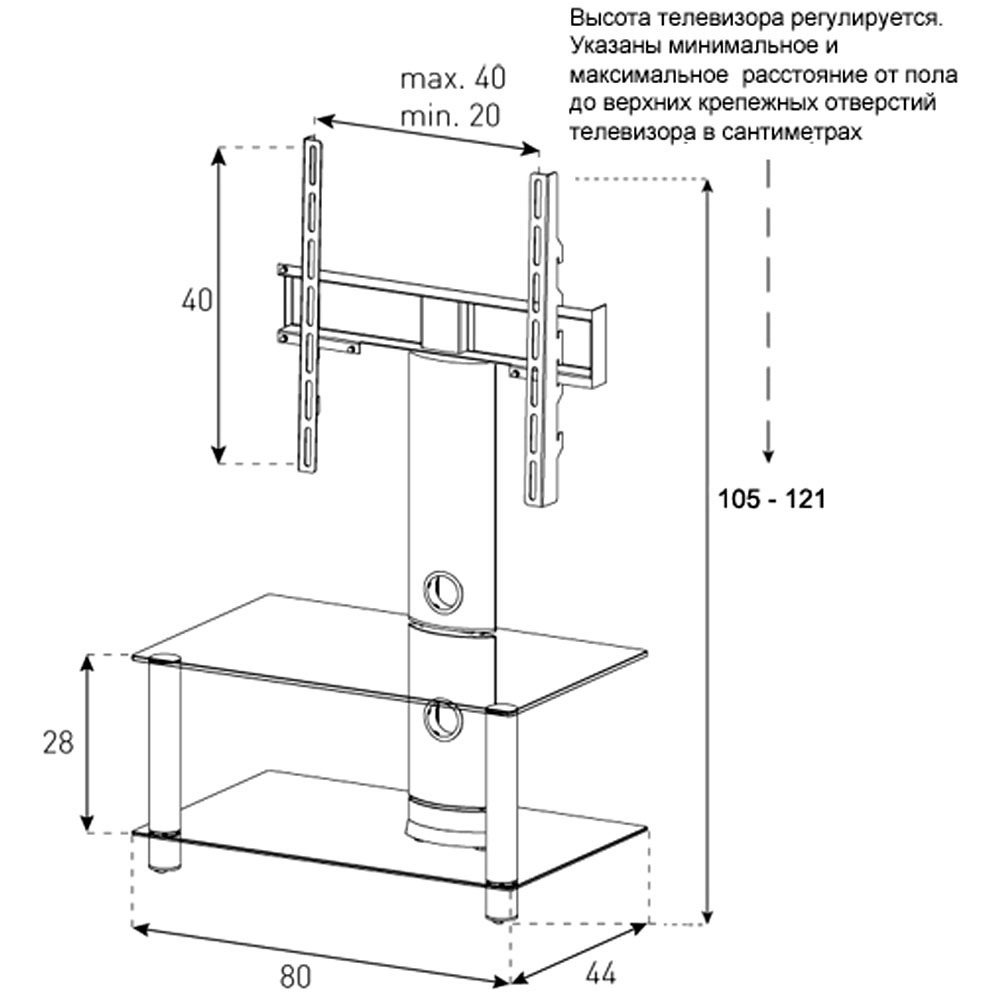 ТВ-тумба Sonorous Neo 95 b SLV