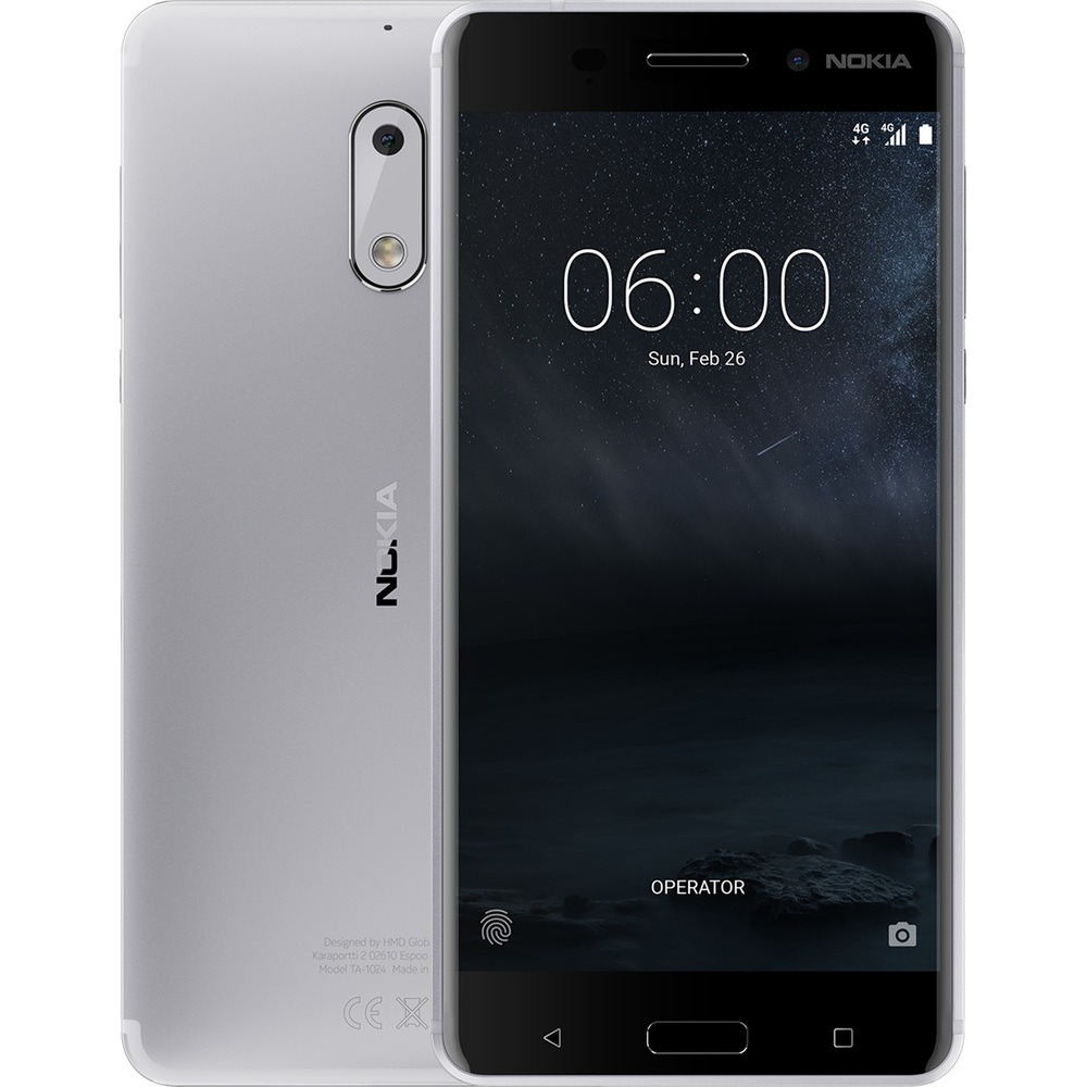 Смартфон Nokia 6 32GB серебристый