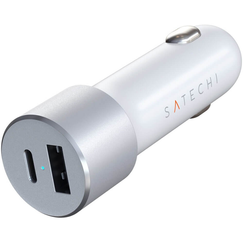 Купить Автомобильное зарядное устройство Satechi Car Charger 72W (USB  Type-C), серебряный в Орле