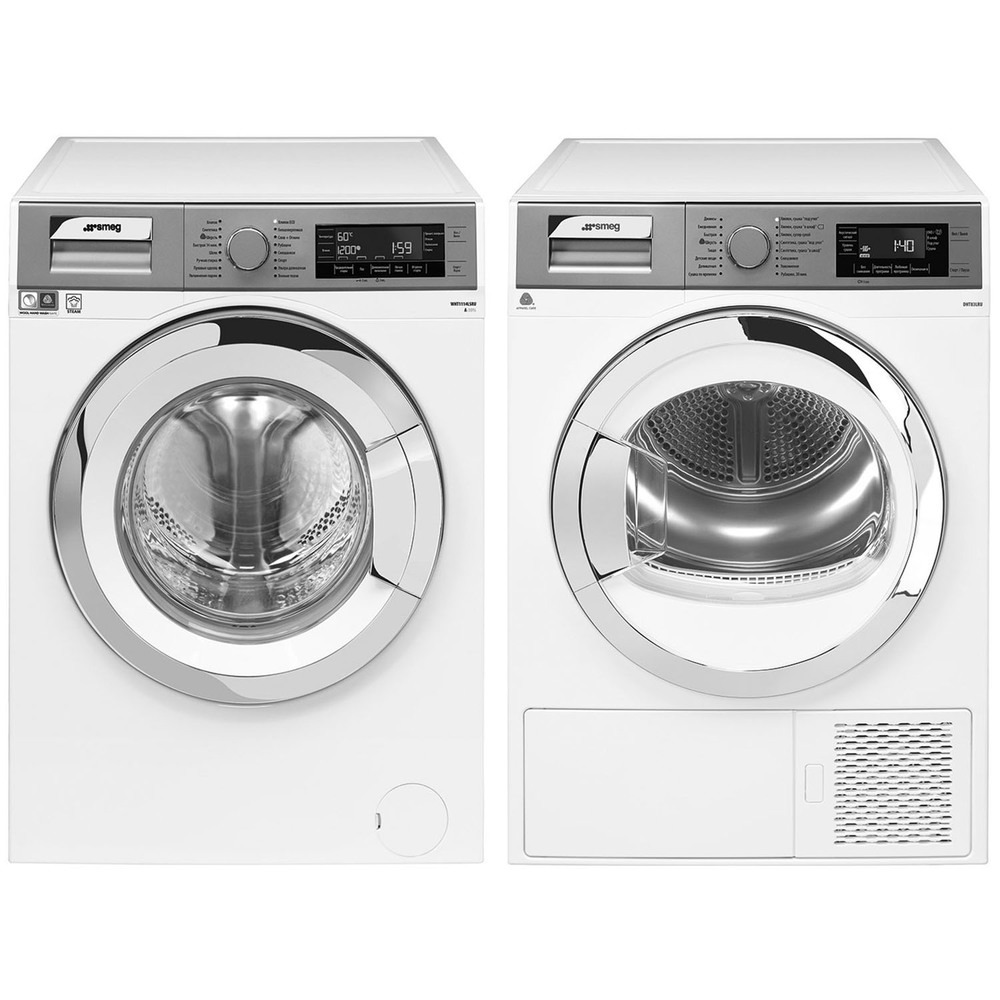 Комплект стиральной и сушильной машины Smeg WHT1114LSRU-1 + DHT83LRU