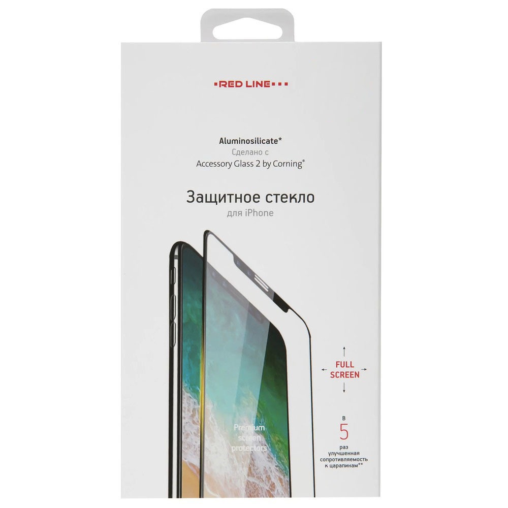 Купить Защитное стекло Red Line Corning Full Screen для iPhone 12 Pro,  чёрная рамка в Екатеринбурге