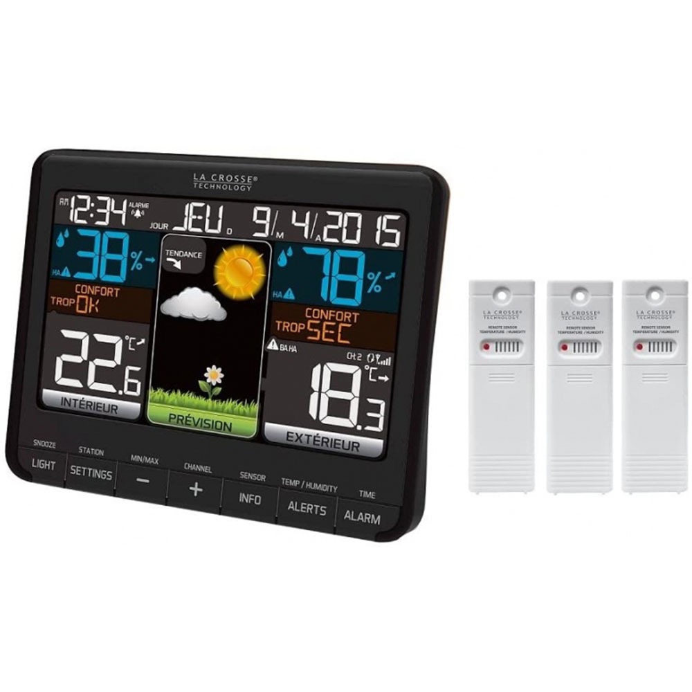 Метеостанция ws6825. La Crosse Technology метеостанция 6825. Lacrosse ws6825-3 погодная станция с цветным экраном и 3 датчиками. Метеостанция la Crosse ws6821. Метеостанция la Crosse ma10006.