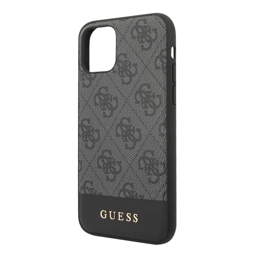 Купить Чехол Guess 4G Stripe Metal logo для iPhone 11, серый в Химках