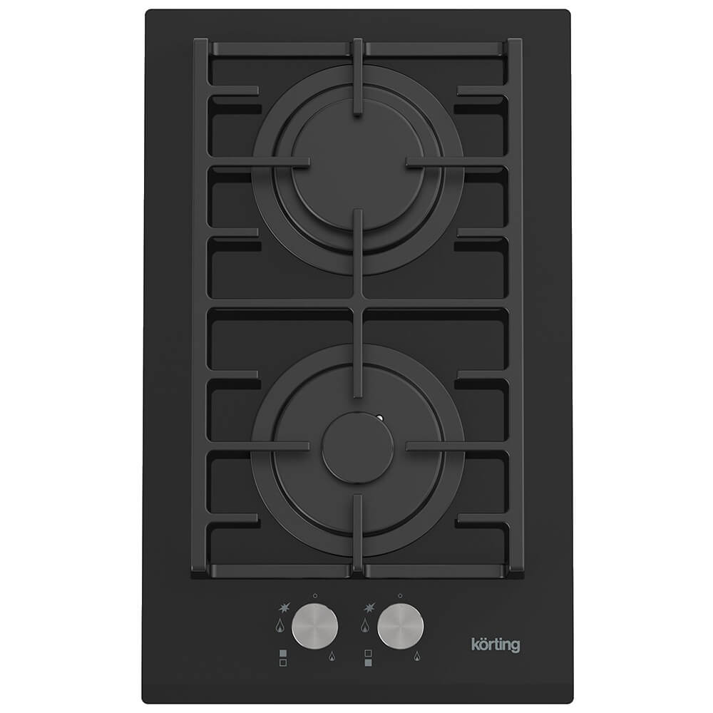 Изображение товара Варочная поверхность Korting HGG 3825 CN, газовая 2 конфорки чёрное стекло