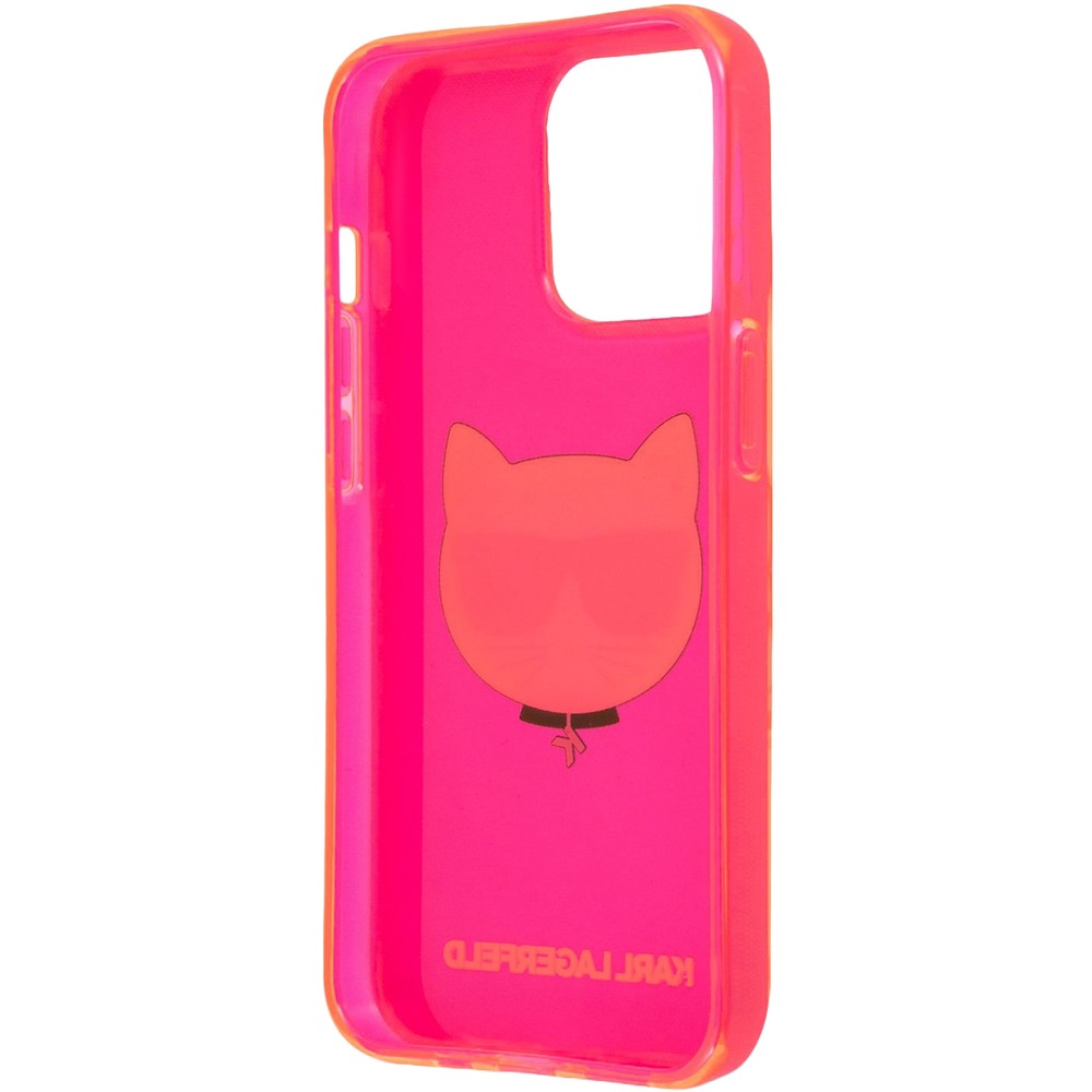 Чехол для смартфона Karl Lagerfeld Fluo Case Choupette Head для iPhone 13 Pro Max, розовый