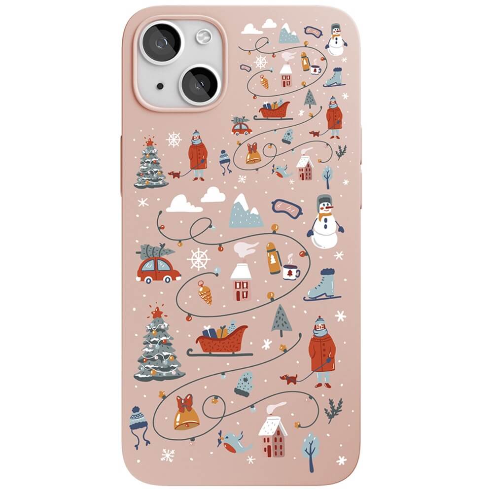 Чехол для смартфона VLP Art Collection Winter для iPhone 13, светло-розовый