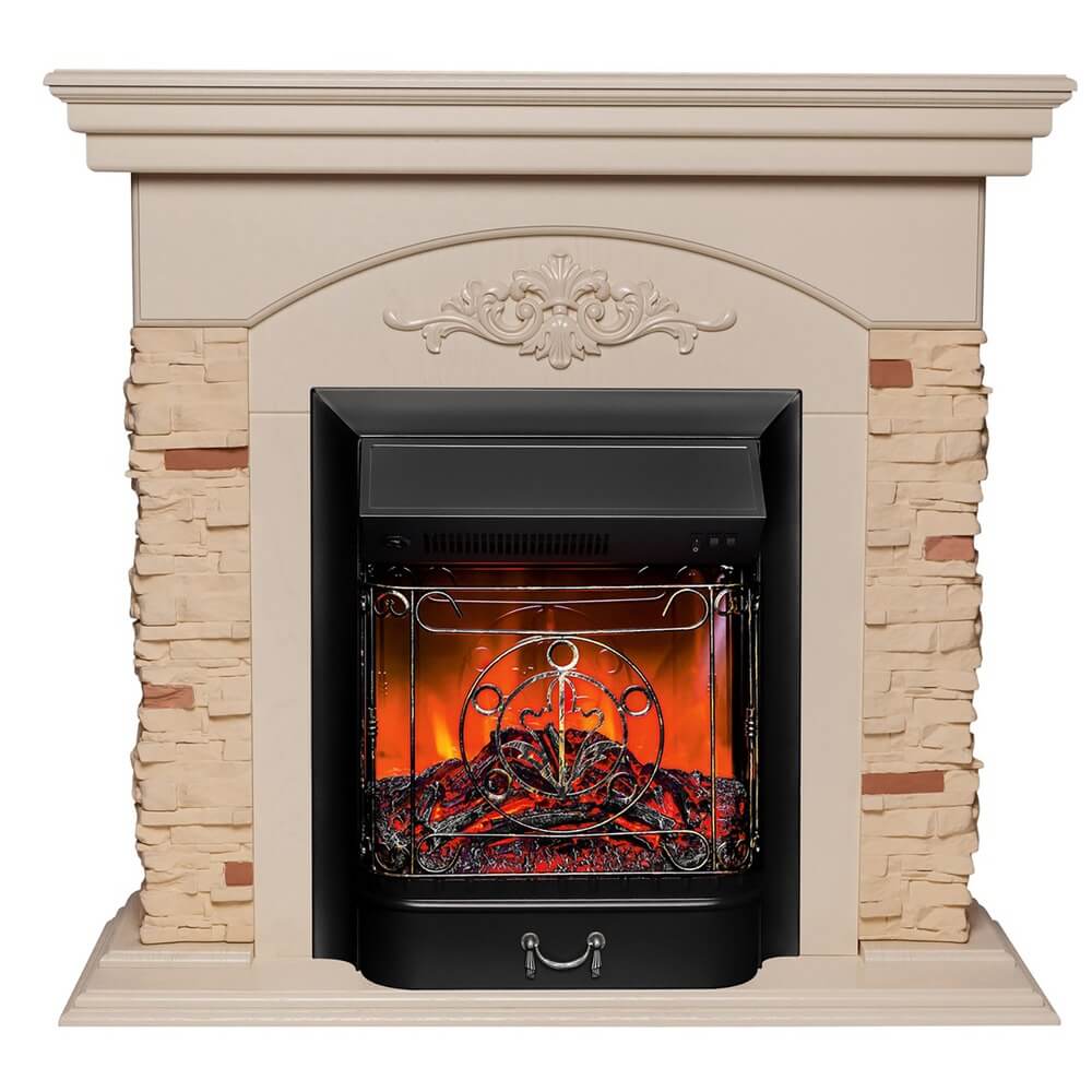 Изображение товара Электрокамин RealFlame Neapolis STD/EUG WT MAJESTIC LUX BL напольный каминокомплект 1700 Вт