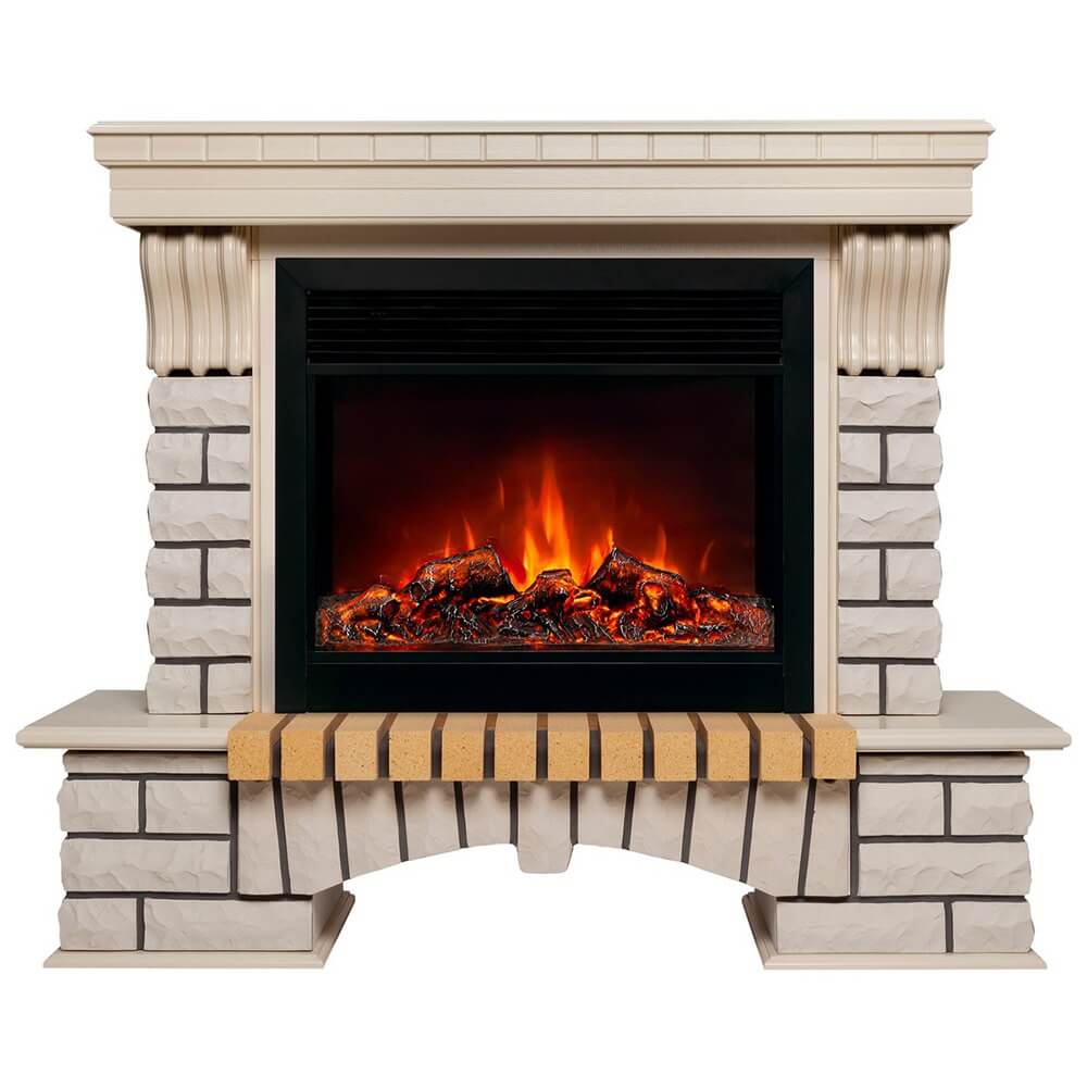 Изображение товара Электрокамин RealFlame Country 26 WT + Moonblaze BL напольный с эффектом пламени