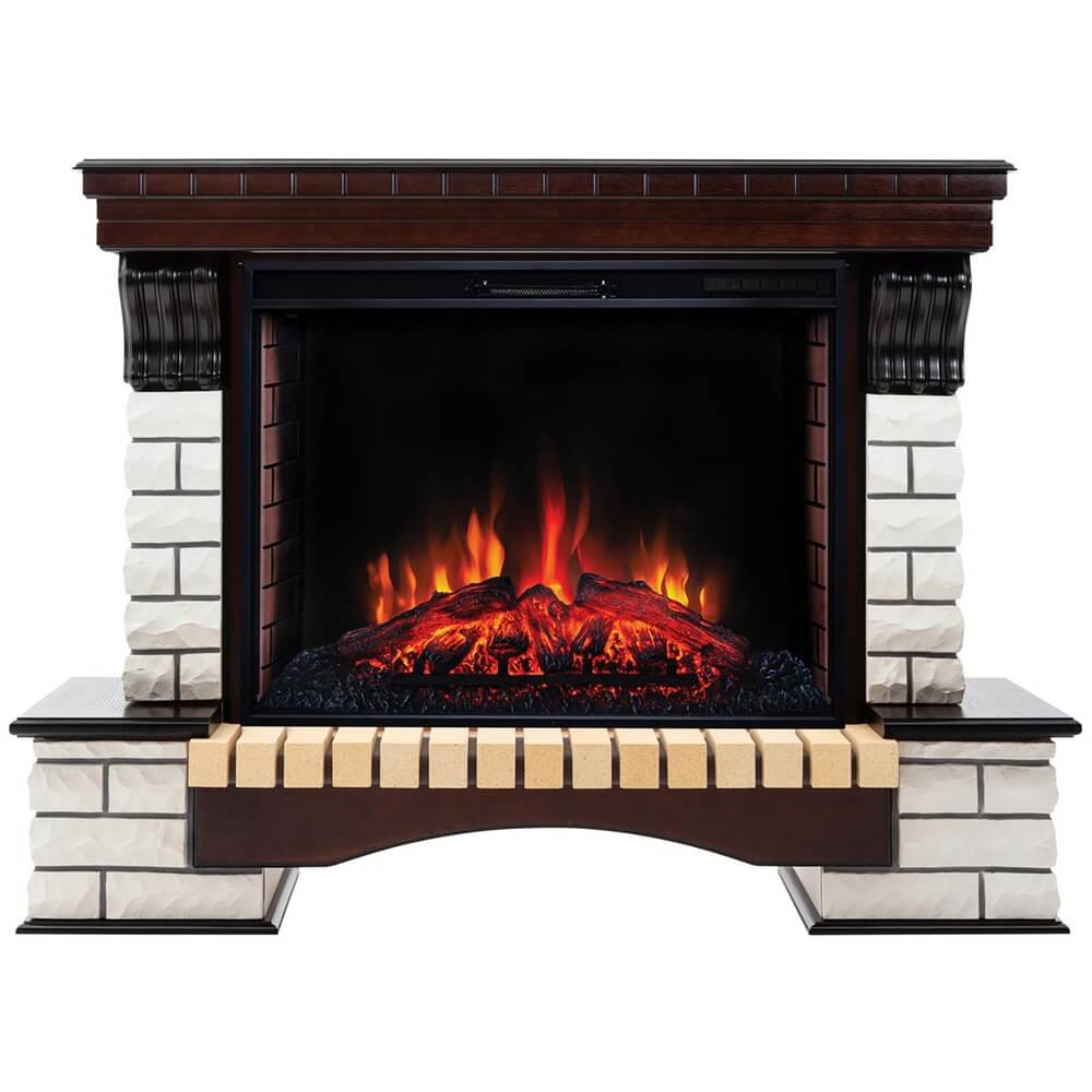 Изображение товара Электрокамин RealFlame Country 33 AO + Epsilon 33 с эффектом Optiflame напольный стиль кантри