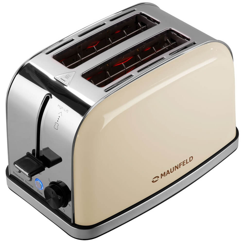 Изображение товара Maunfeld MF-822BG тостер 2 отделения 950Вт нержавеющая сталь