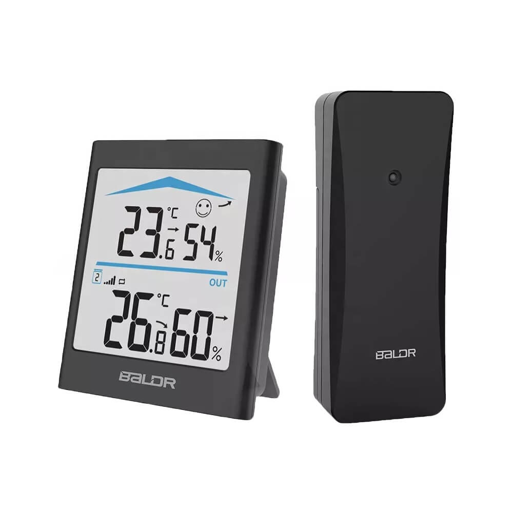 Изображение товара Термогигрометр Baldr B0135T2H2 Black для измерения температуры влажности