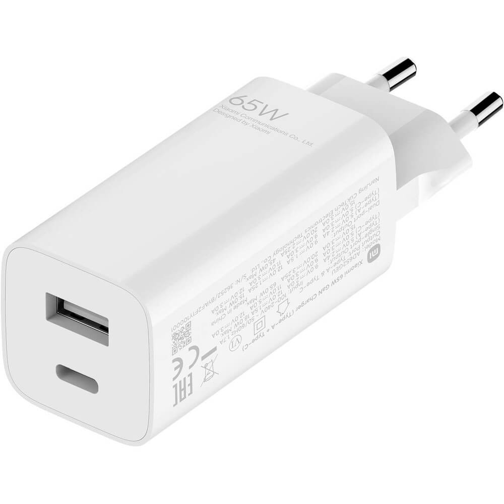 Купить Зарядное устройство Xiaomi 65W GaN Charger AD652GEU (USB, USB  Type-C), белый в Москве