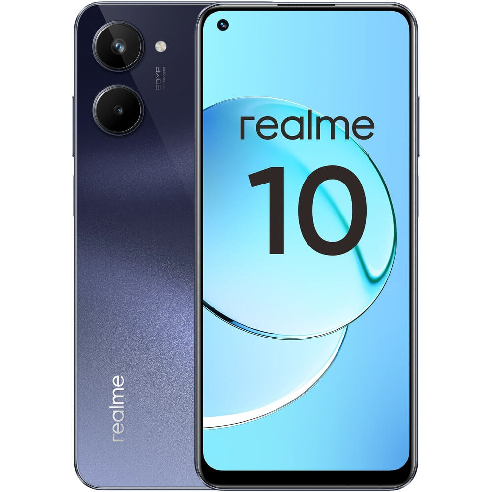 Купить Смартфон Realme 10 4+128 ГБ чёрный в Калуге