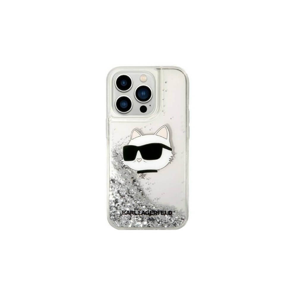 Чехол Karl Lagerfeld для iPhone 14 Pro, серебряный (KLHCP14LLNCHCS)