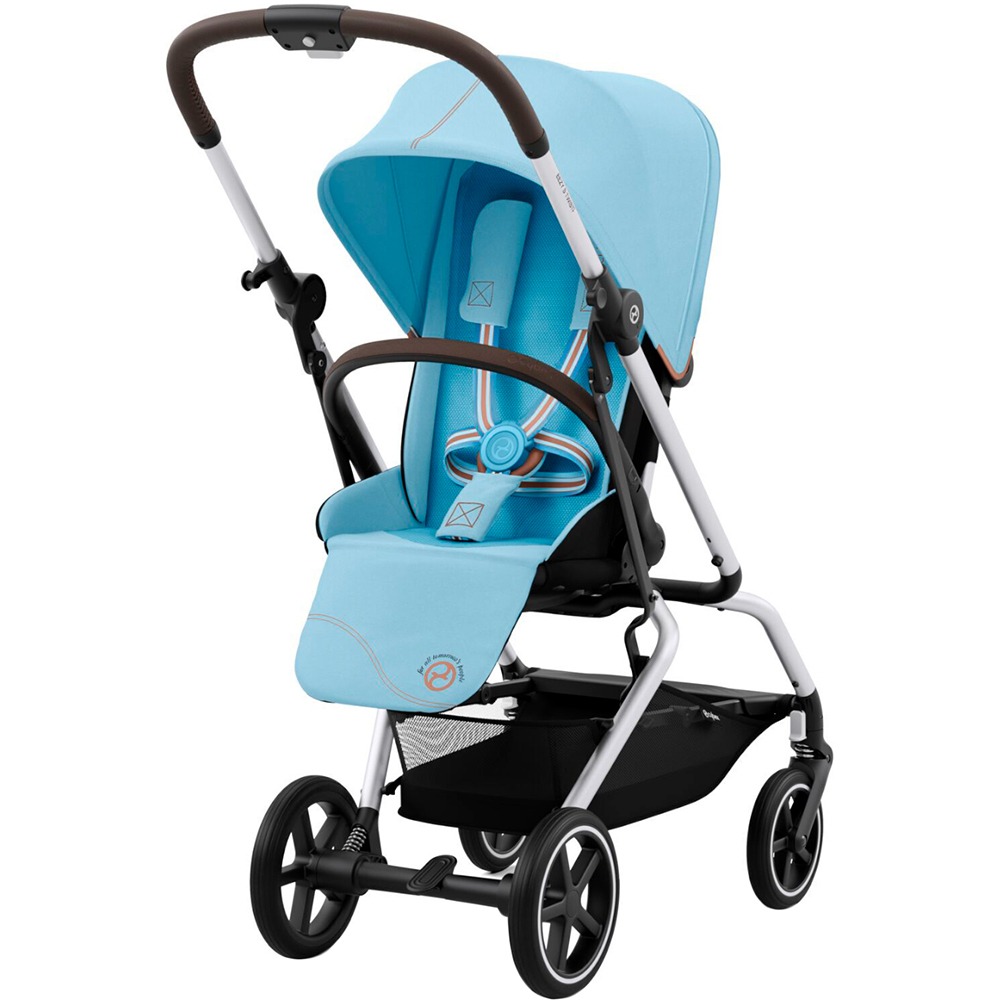 Детская коляска Cybex Eezy S Twist+ 2 SLV Beach Blue с бампером