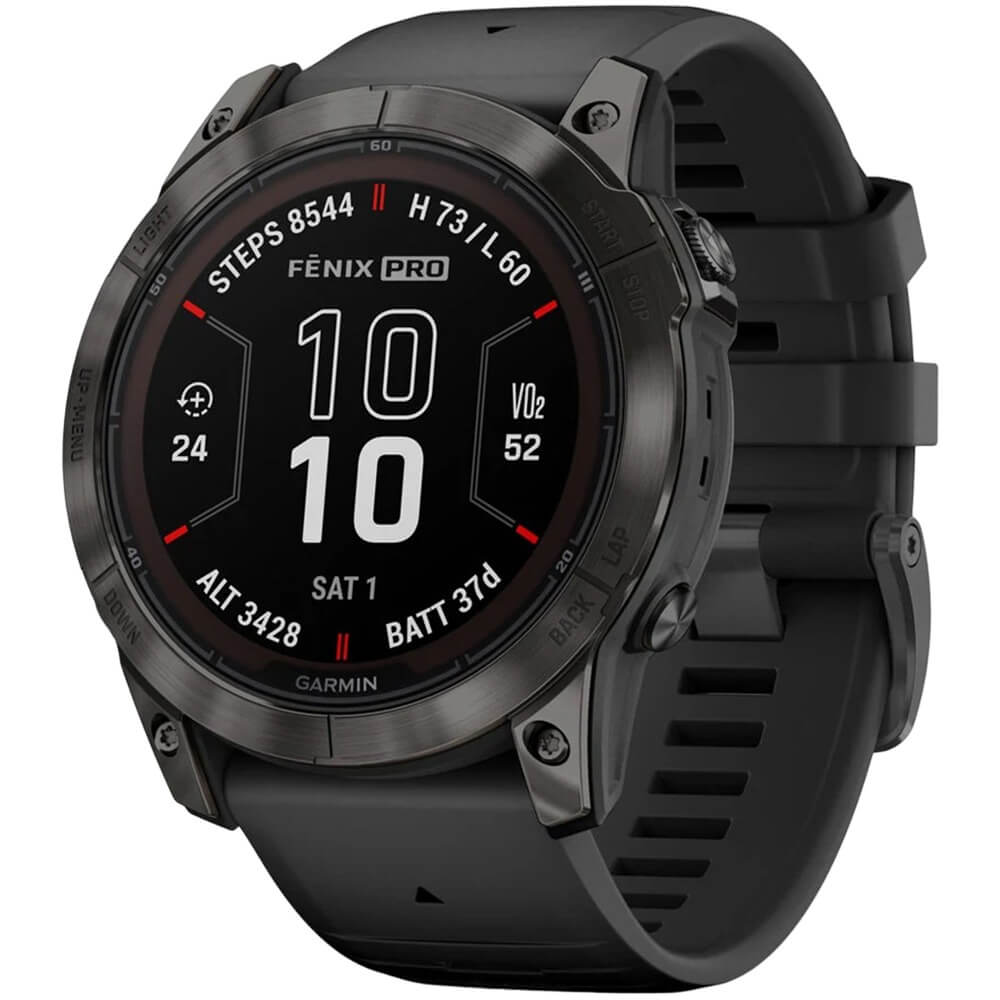 Смарт-часы Garmin Fenix 7X Pro Sapphire Solar Carbon Gray DLC TItanium W /  Black Band (010-02778-11)