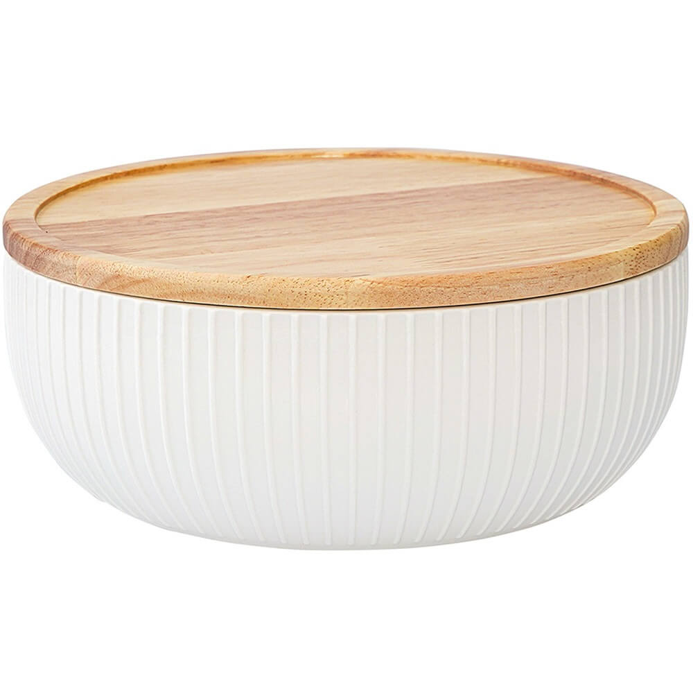 Изображение товара Салатник Liberty Jones Soft Ripples LJ000017 фарфор 22 см с крышкой из бамбука