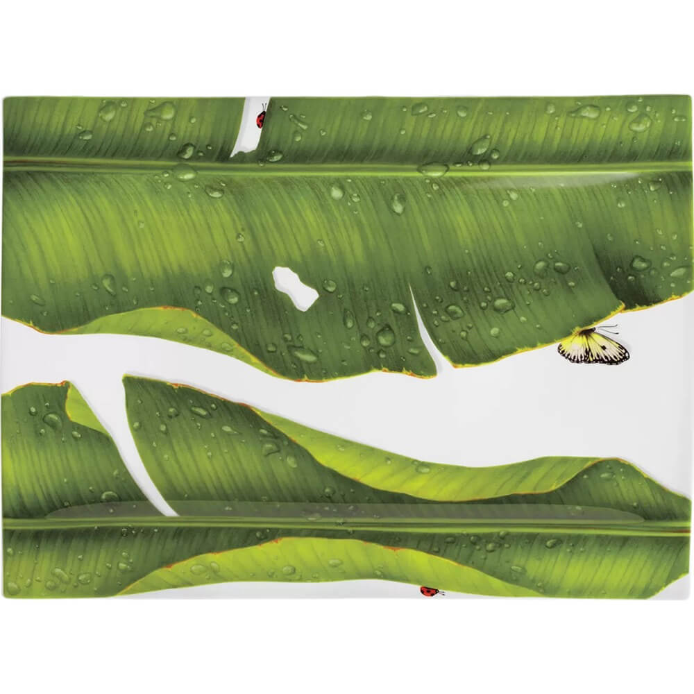 Изображение товара Стильное сервировочное блюдо Taitu Freedom 1-89 из фарфора 40x29 см зелёное