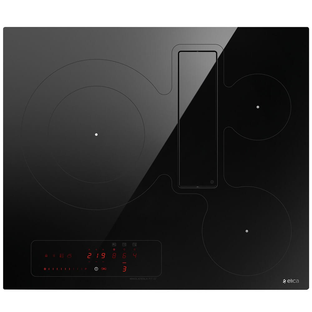 Изображение товара Варочная поверхность индукционная Elica NIKOLATESLA FIT 3Z BL/A/60 с вытяжкой и сенсорным управлени