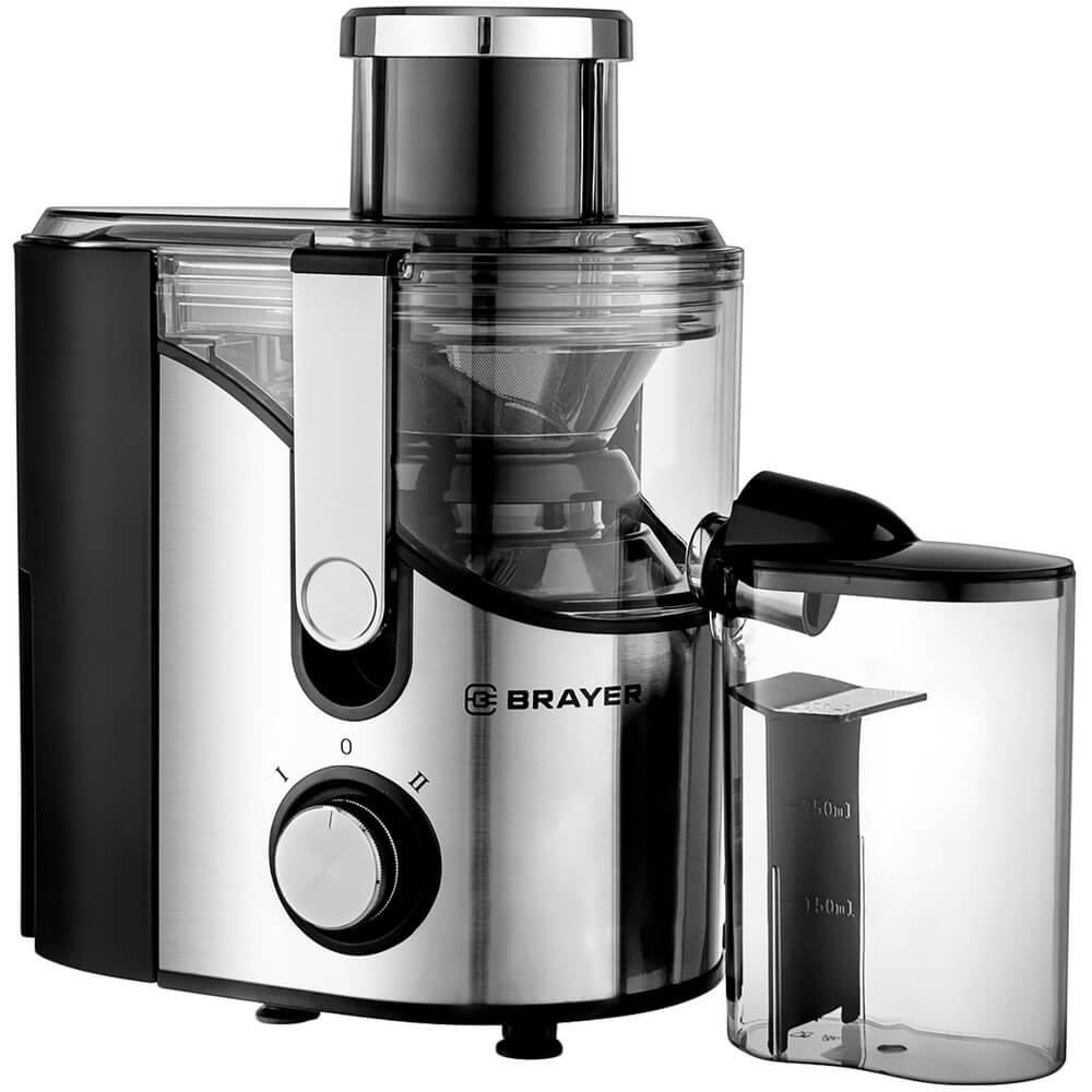 Изображение товара Соковыжималка Brayer BR1710 центробежная мощность 800 Вт серебристая