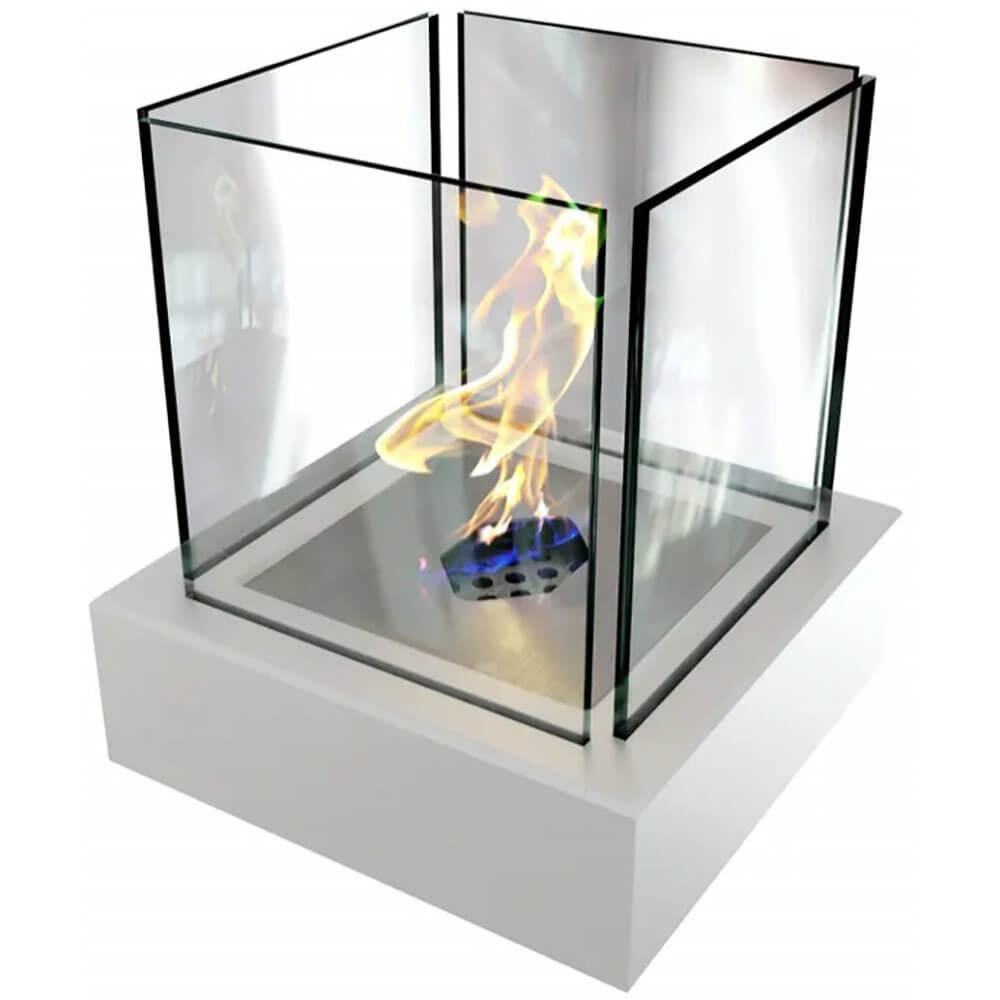 Изображение товара Биокамин ZeFire Quant metall белый настольный экологичный уютный дизайн