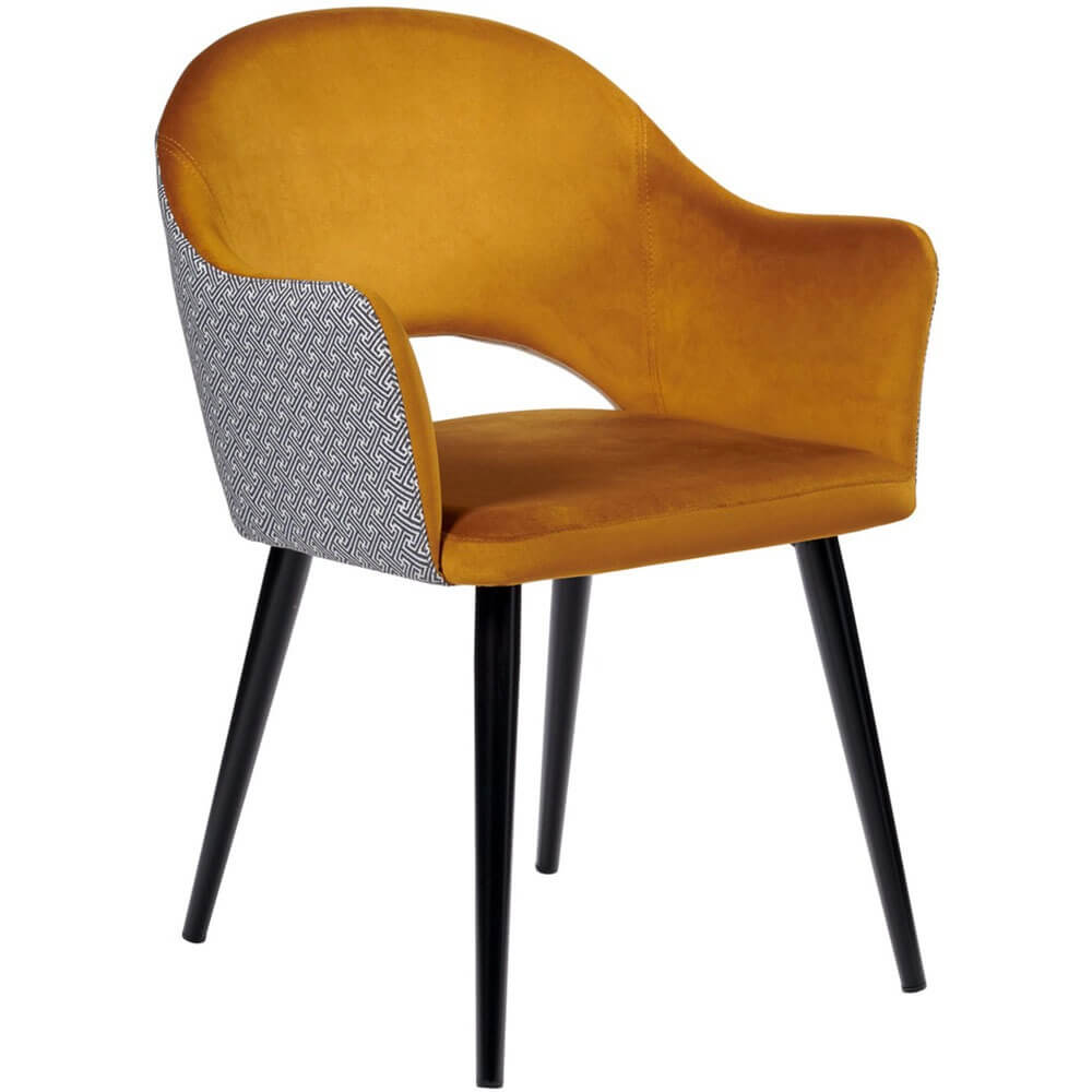 Изображение товара Стул Bradex Home Bruno RF 0196 интерьерный горчичный металл велюр жаккард