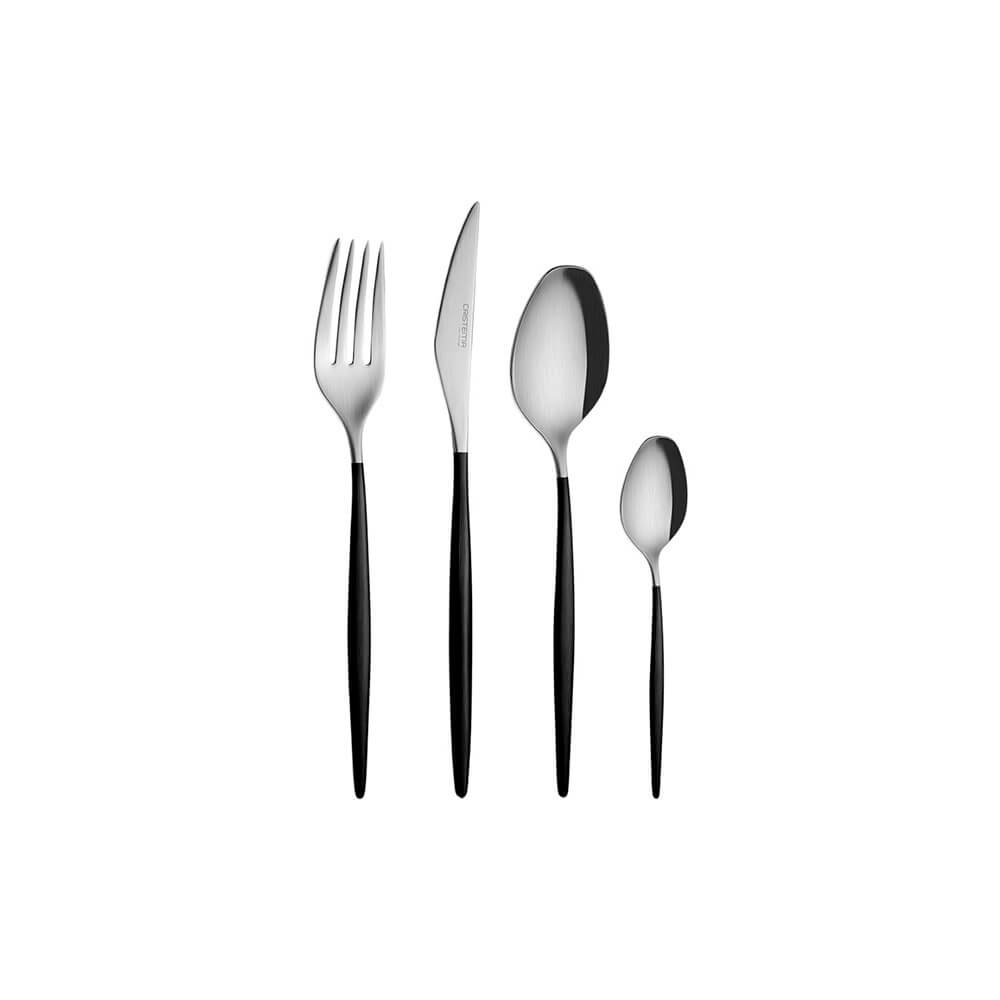 Изображение товара Столовые приборы Cristema Rabat PEP-19300-24LECBLK на 6 персон из нержавеющей стали