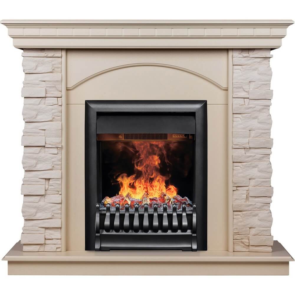 Изображение товара Электрокамин RealFlame Elford STD/EUG WT + 3D Oregan напольный с эффектом пламени