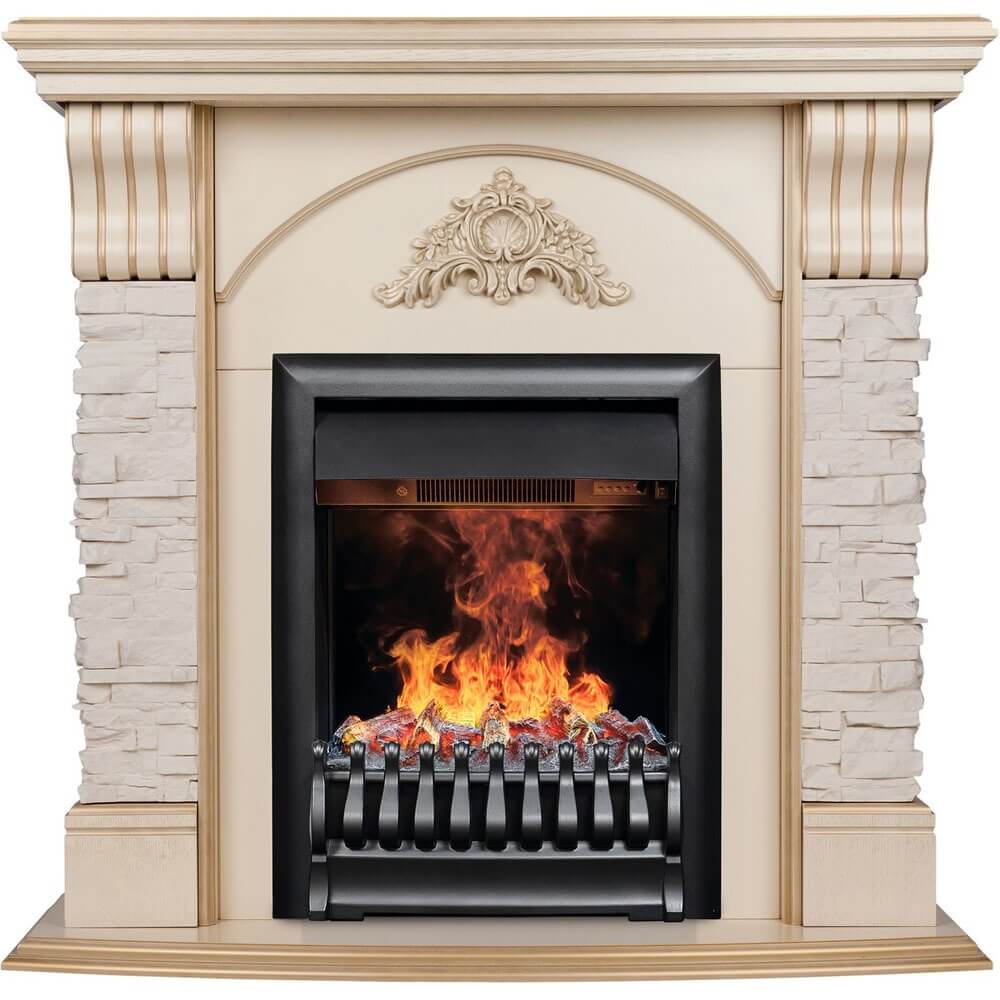 Изображение товара Электрокамин RealFlame Athena STD/EUG WT + 3D Oregan напольный эффектный