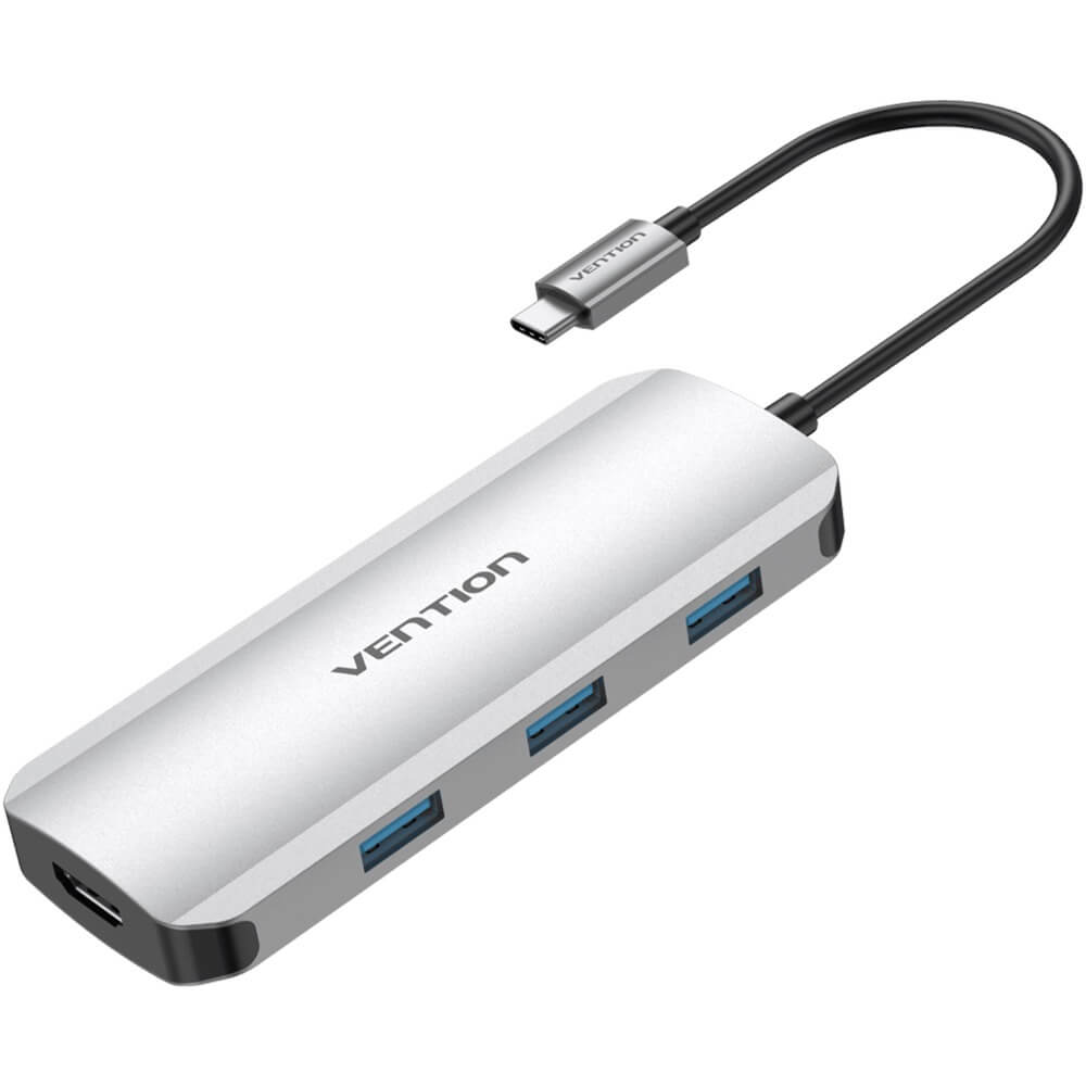 Изображение товара Мультифункциональный хаб Vention USB Type C 7 в 1 с HDMI и картридером