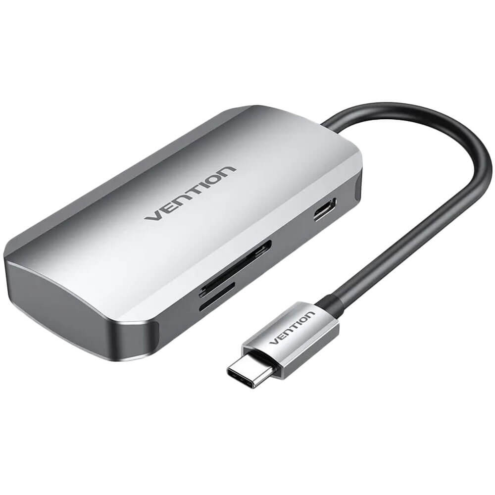 Изображение товара Мультифункциональный USB-C хаб Vention 6 портов с картридерами, USB 3.0/3.1