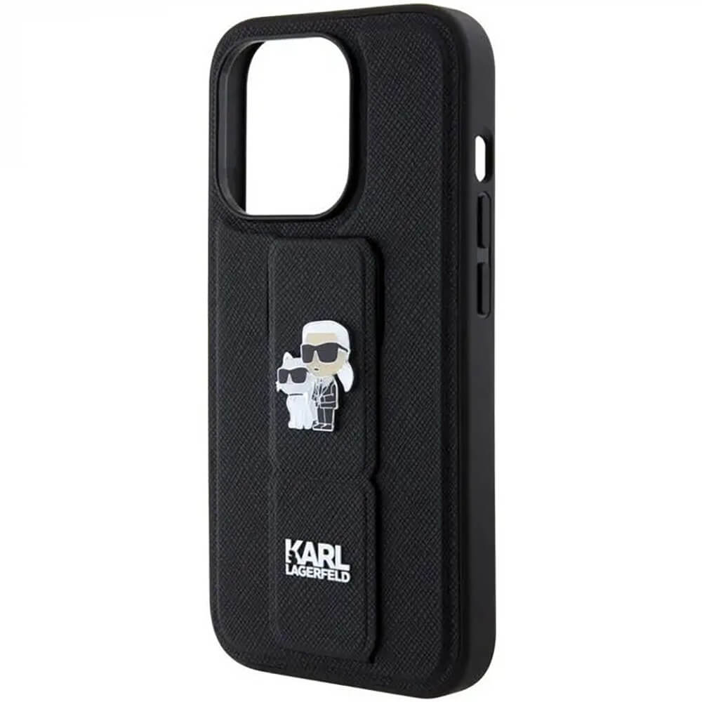 Купить Чехол Karl Lagerfeld для iPhone 15 Pro Saffiano Leather Grip Case  Choupette Logo чёрный в Орле